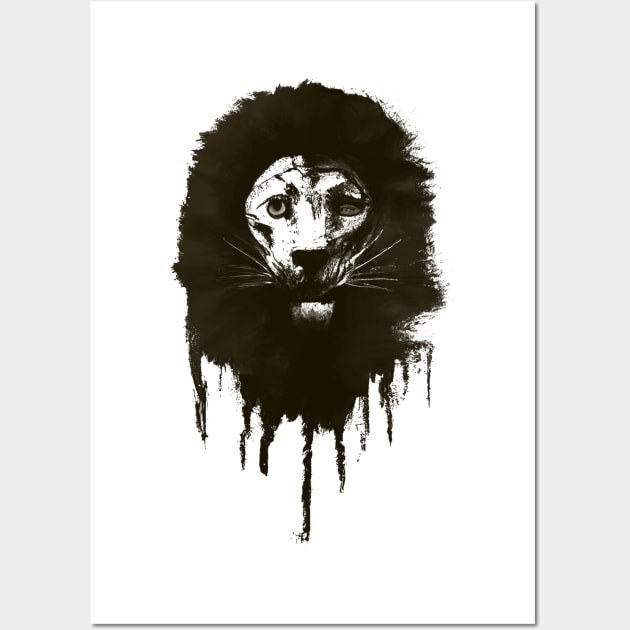 Rebel Lion (Black and White) Wall Art by poppijanne